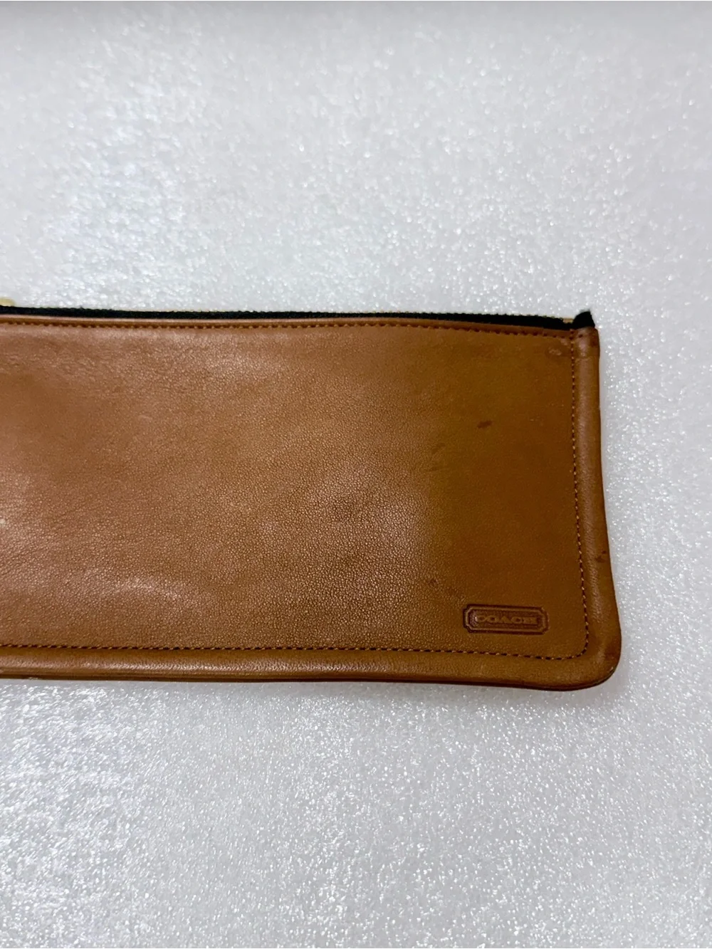 Vintage Coach British Tan Slim Makeup Bag